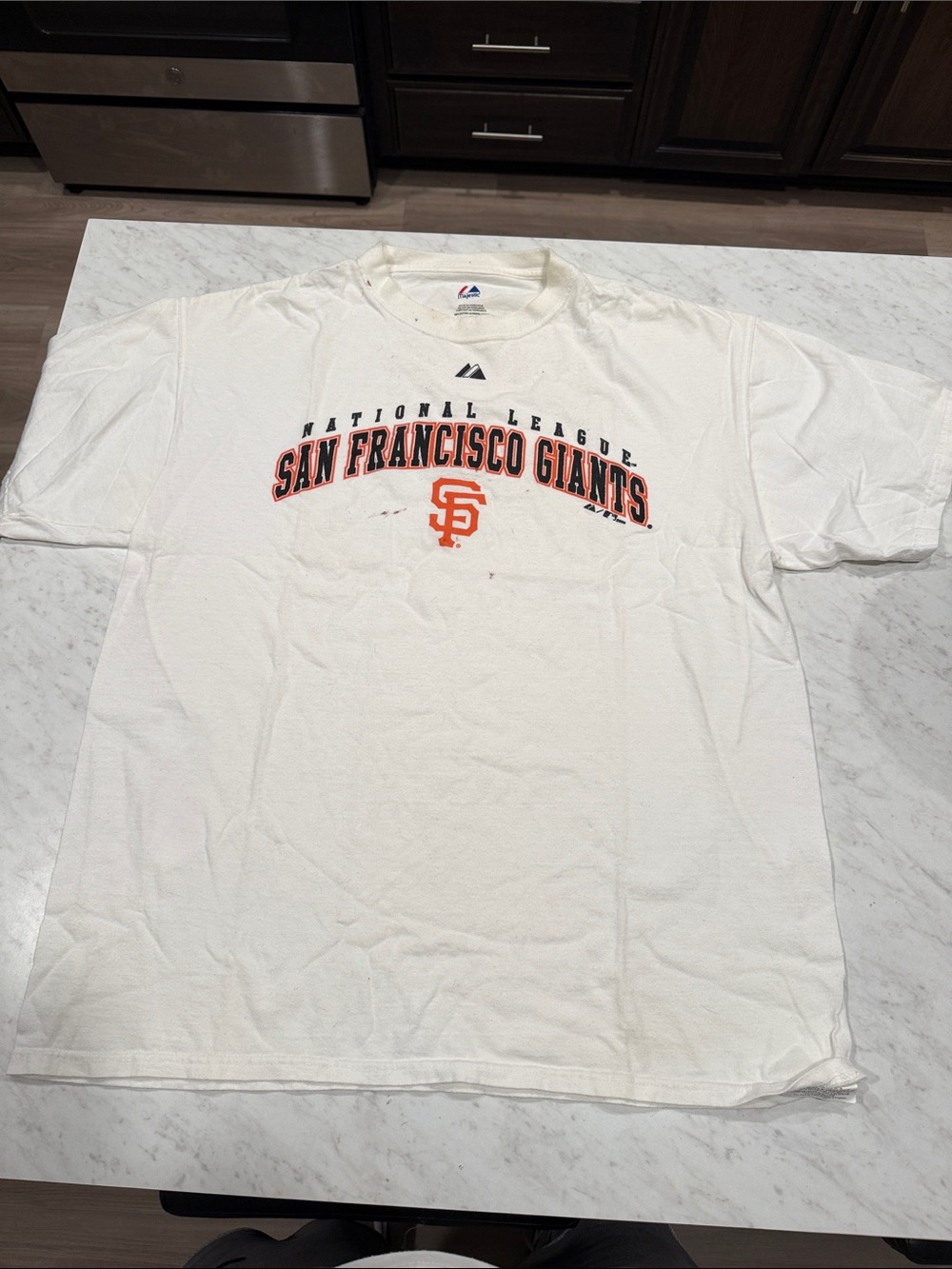 Majestic San Francisco Giants White and Orange Graphic Tee